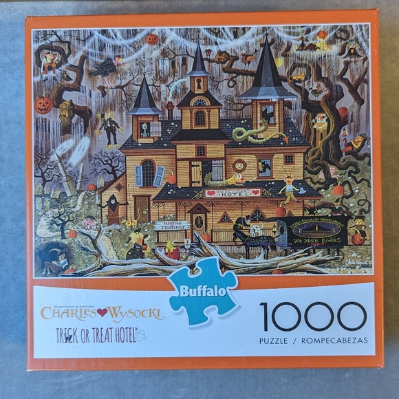 Buffalo Games Other - Halloween Puzzle - Charles Wysocki -Trick or Treat Hotel - 1000 Pieces